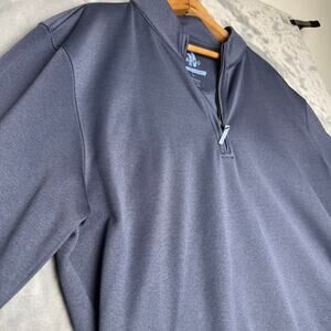 Johnnie-O Flex Prep-Formance 1/4 Zip Pullover Size Large Stretch Shirt Golf Blue